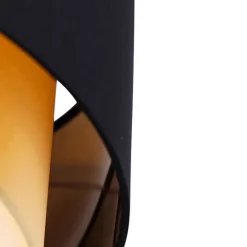 Moderne plafonnière zwart met goud 50 cm 3-lichts - Drum Duo