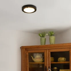 Moderne plafonnière zwart 18 cm IP44 - Yuma