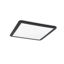 Moderne plafonnière zwart 40cm vierkant incl. LED 3-staps dimbaar IP44 - Steve