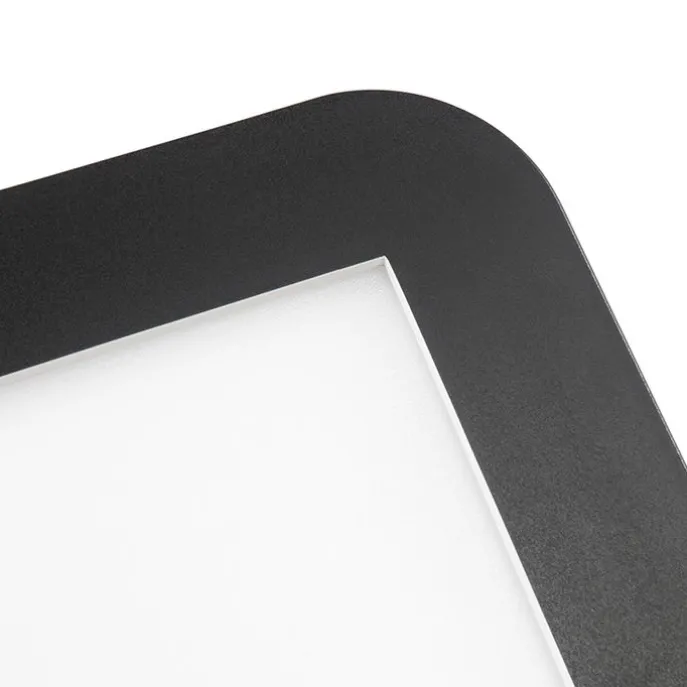 Moderne plafonnière zwart 40cm vierkant incl. LED 3-staps dimbaar IP44 - Steve