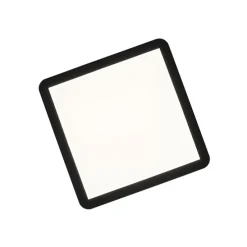 Moderne plafonnière zwart 40cm vierkant incl. LED 3-staps dimbaar IP44 - Steve