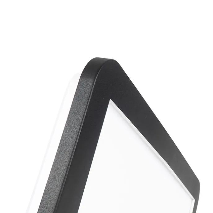 Moderne plafonnière zwart 40cm vierkant incl. LED 3-staps dimbaar IP44 - Steve