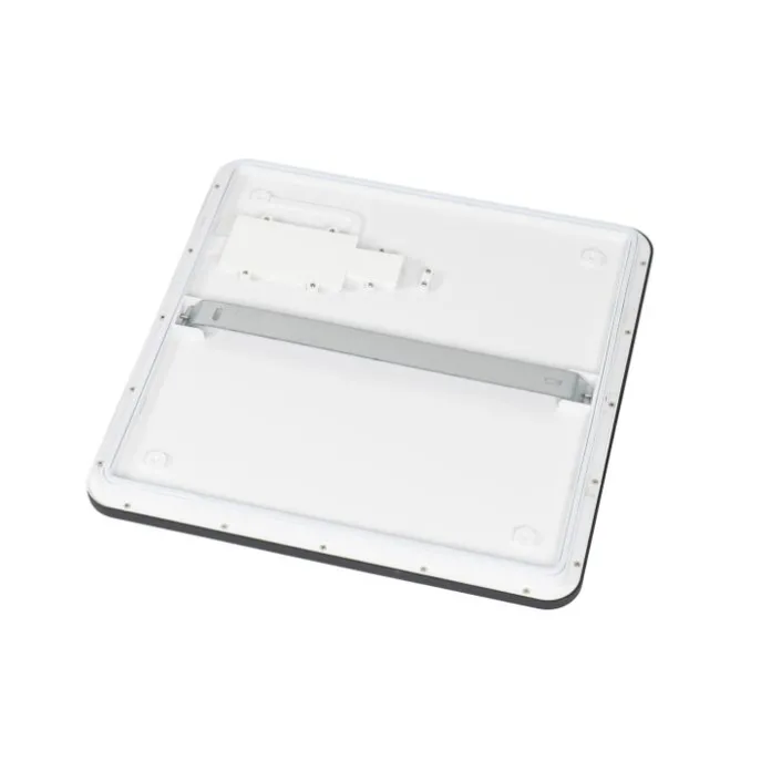 Moderne plafonnière zwart 40cm vierkant incl. LED 3-staps dimbaar IP44 - Steve