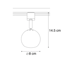 Moderne rail spot zwart 1-fase - Iconic Gissi