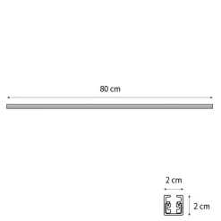 Moderne rail zwart 80cm 1-fase - Slimline