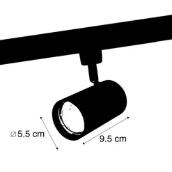 Moderne railspot 1-fase zwart - Iconic Jeana
