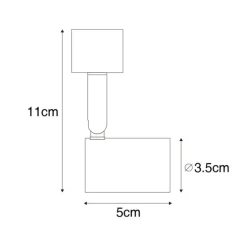 Moderne railspot zwart 1-fase railspot - Iconic Jeany