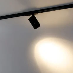 Moderne railspot zwart voor 3-fase rail incl. LED - 3-Phase Ruler