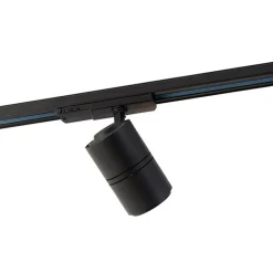 Moderne railspot zwart voor 3-fase rail incl. LED - 3-Phase Ruler