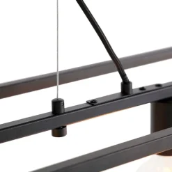 Moderne rechthoekige hanglamp zwart 5-lichts - Cage