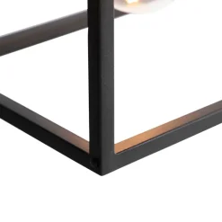 Moderne rechthoekige hanglamp zwart 5-lichts - Cage