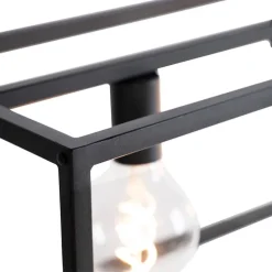 Moderne rechthoekige hanglamp zwart 5-lichts - Cage