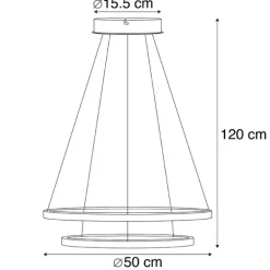 Moderne ring hanglamp goud incl. LED - Anella Duo