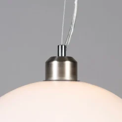 Moderne ronde hanglamp opaal wit - Globe