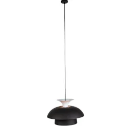 Moderne ronde hanglamp zwart met wit 3-laags - Titus