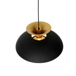 Moderne ronde hanglamp zwart met goud 3-laags - Titus
