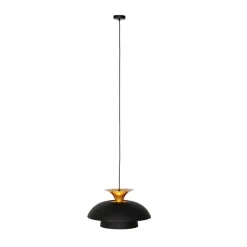 Moderne ronde hanglamp zwart met goud 3-laags - Titus