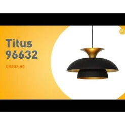 Moderne ronde hanglamp zwart met goud 3-laags - Titus