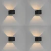 Moderne set van 4 wandlampen zwart - Transfer