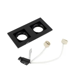 Moderne smart inbouwspot zwart incl. 2 Wifi GU10 - Qure