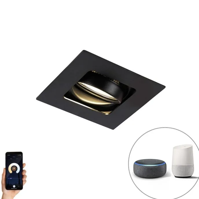 Moderne Smart inbouwspot zwart incl. WiFi GU10 - Artemis