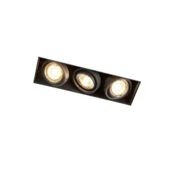 Moderne smart inbouwspot zwart trimless incl. 3 GU10 Wifi - Oneon 3