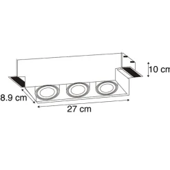 Moderne smart inbouwspot zwart trimless incl. 3 GU10 Wifi - Oneon 3