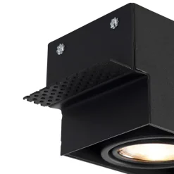Moderne smart inbouwspot zwart trimless incl. 3 GU10 Wifi - Oneon 3