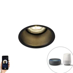 Moderne smart inbouwspot zwart incl. WiFi GU10 - Dept
