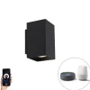 Moderne Smart wandlamp zwart incl. 2 WiFi GU10 - Sandy
