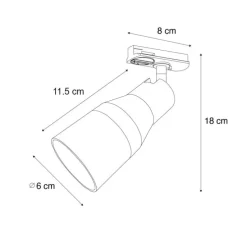Moderne spot beige met goud voor railsysteem 1-fase GU10 50mm - Iconic Kohua