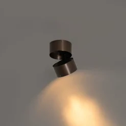 Moderne spot donkerbrons rond verstelbaar - Go Nine