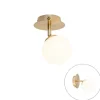 Moderne spot goud met opaal glass met schakelaar - Athens