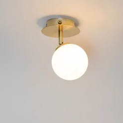 Moderne spot goud met opaal glass met schakelaar - Athens