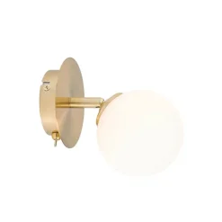 Moderne spot goud met opaal glass met schakelaar - Athens