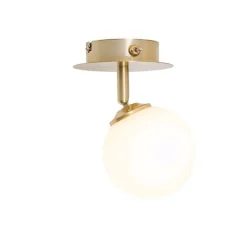 Moderne spot goud met opaal glass met schakelaar - Athens