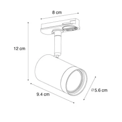 Moderne spot gunmetal voor railsysteem 1-fase- Iconic Jeana