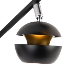 Moderne spot 4-lichts zwart met gouden binnenkant - Buell Deluxe