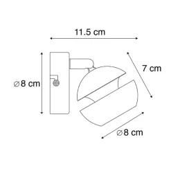 Moderne spot 1-lichts zwart met gouden binnenkant - Buell Deluxe