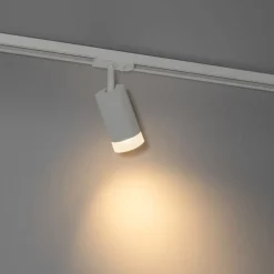 Moderne spot met witte ring voor railsysteem 1-fase GU10 50mm - Iconic Jeana