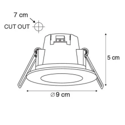 Moderne spot wit 9 cm incl. LED IP65 - Blanca