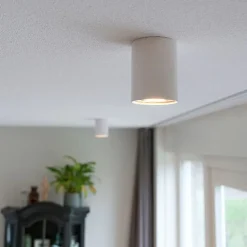 Moderne spot wit en staal draai- en kantelbaar - Rondoo up