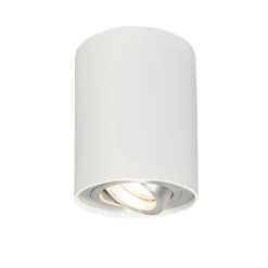 Moderne spot wit en staal draai- en kantelbaar - Rondoo up