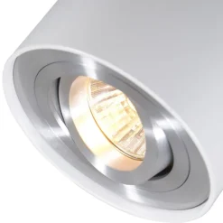 Moderne spot wit en staal draai- en kantelbaar - Rondoo up