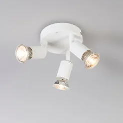 Moderne spot wit kantelbaar rond 3-lichts - Jeany
