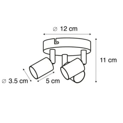 Moderne spot wit kantelbaar rond 3-lichts - Jeany