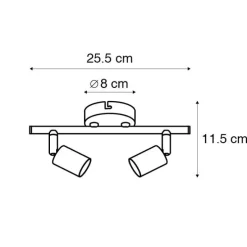 Moderne spot wit kantelbaar 2-lichts - Jeany