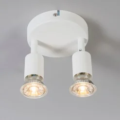 Moderne spot wit kantelbaar rond 2-lichts - Jeany