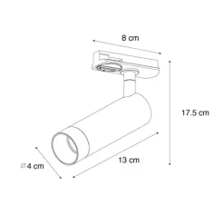 Moderne spot wit voor railsysteem 1-fase 35mm - Iconic Jeana Luxe