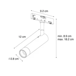 Moderne spot wit voor railsysteem 1-fase- Slimline Uzzy